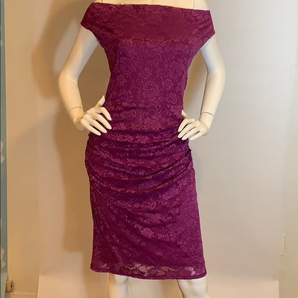 Laundry By Shelli Segal Dresses & Skirts - LAUNDRY Sleeveless Floral Purple Lace Dress